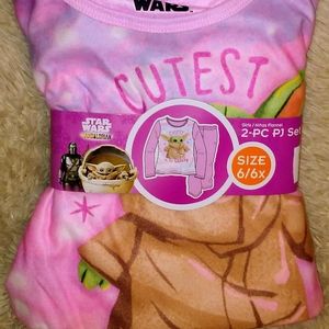 Girl's 2pc Star Wars Mandalorian Pink Printed Long Sleeve Top and Matching Pants